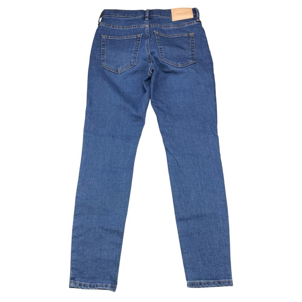 NWT EVERLANE The Authentic Stretch Mid-Rise Skinny In Dark Blue Size 25 Ankle - Picture 5 of 7